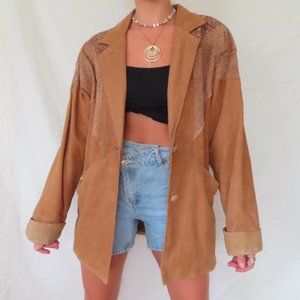 AUTHENTIC ADLER SINCE 1955 TAN BROWN GENUINE LEATHER JACKET RETRO